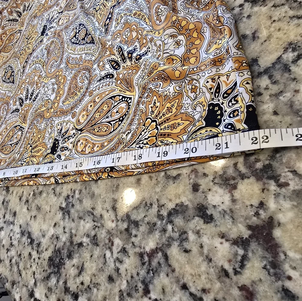 Michael Kors Yellow and Brown Paisley Top
